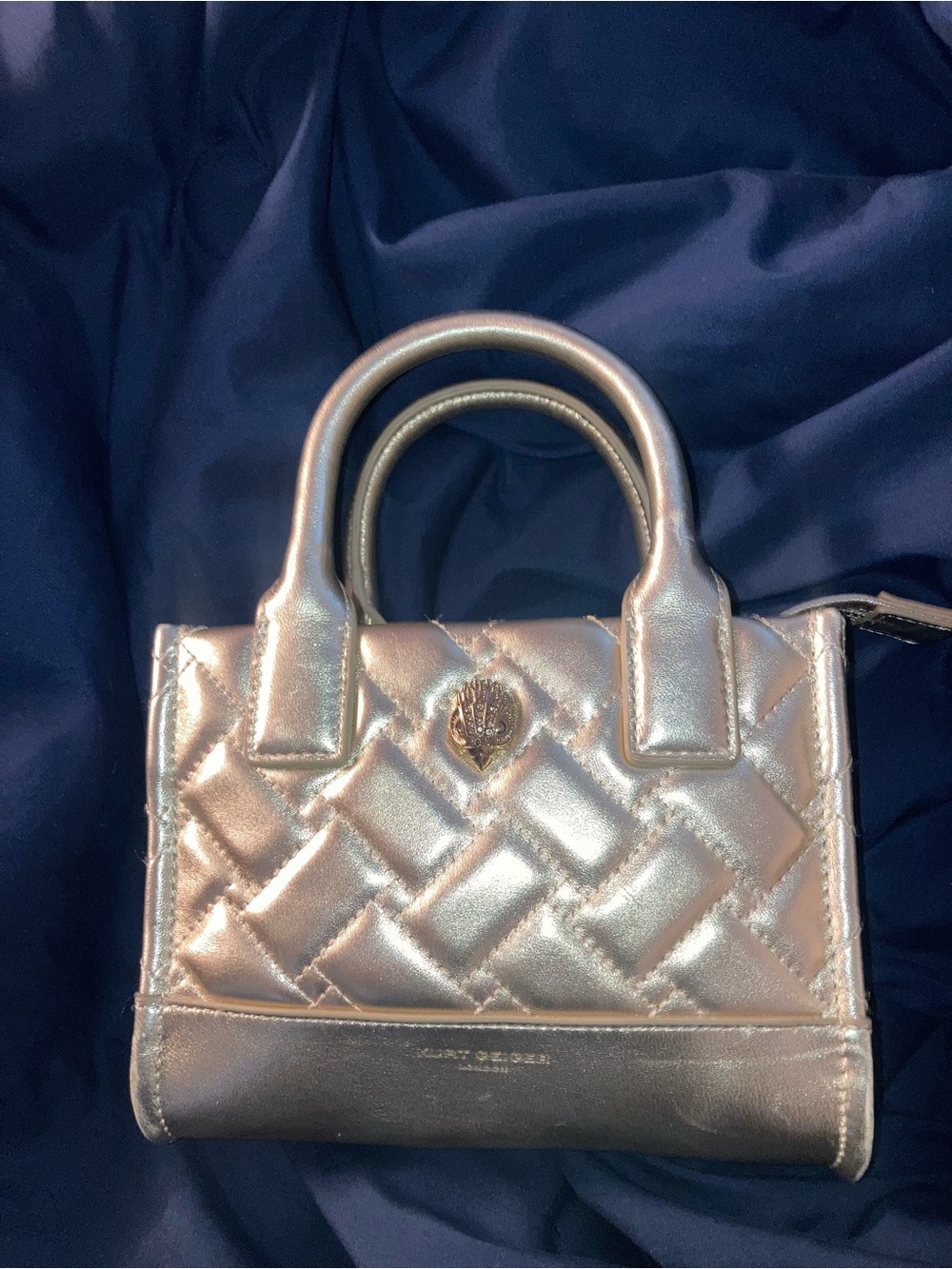 Kurt Geiger Metallic Quilted Mini Top-Handle Bag - Gold